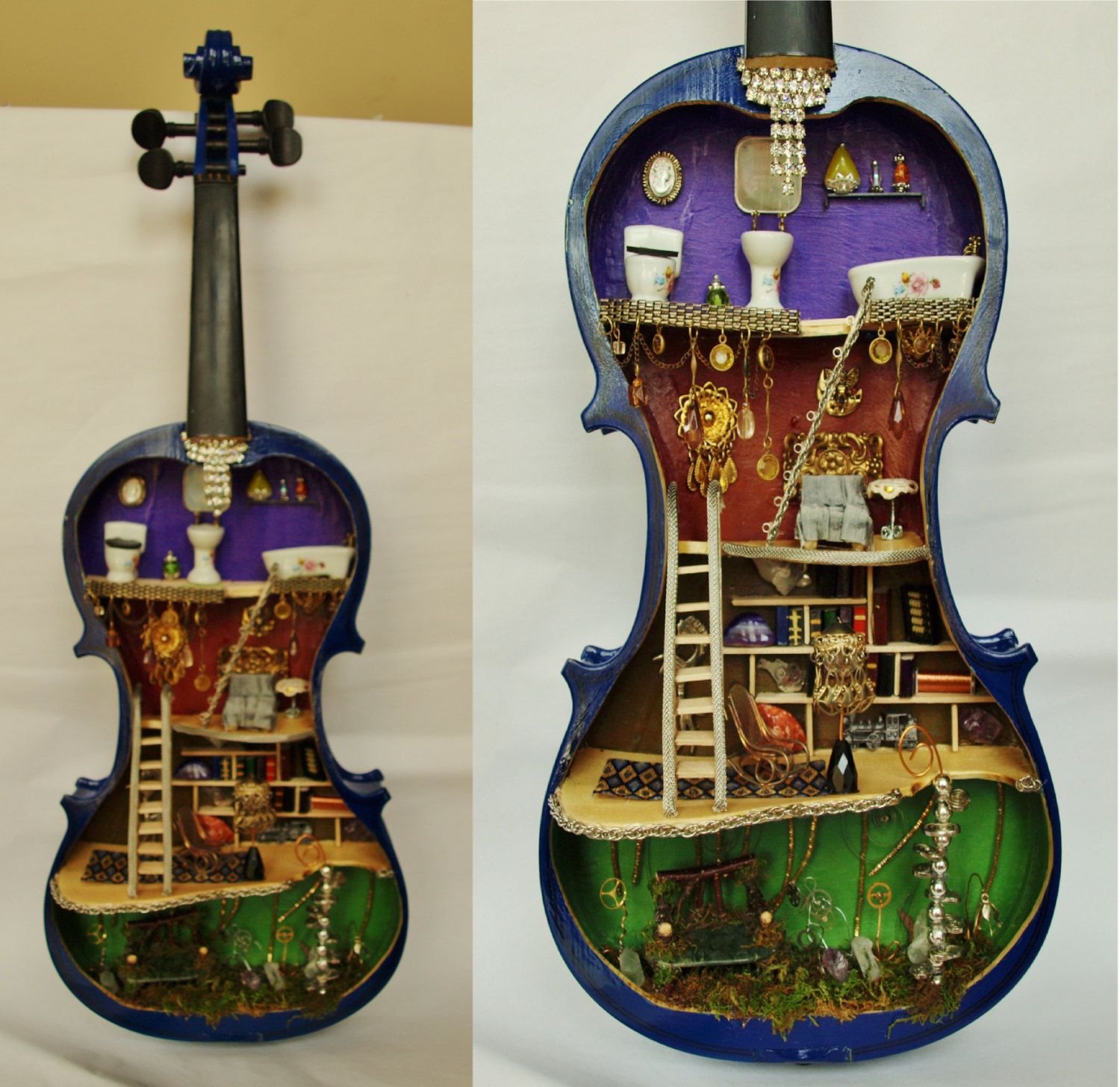 Корпус скрипки. Старинная скрипка. Домик в виде музыкального инструмента. Необычные миниатюры. Дом в виде гитары.