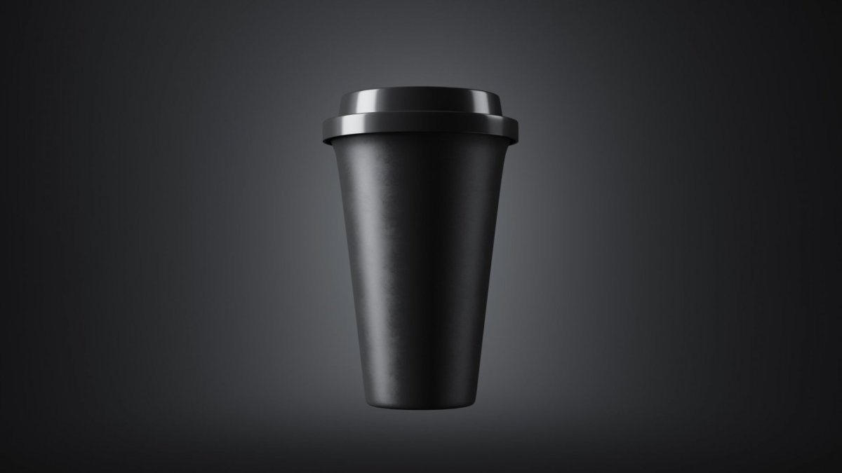 Черный стаканчик для кофе