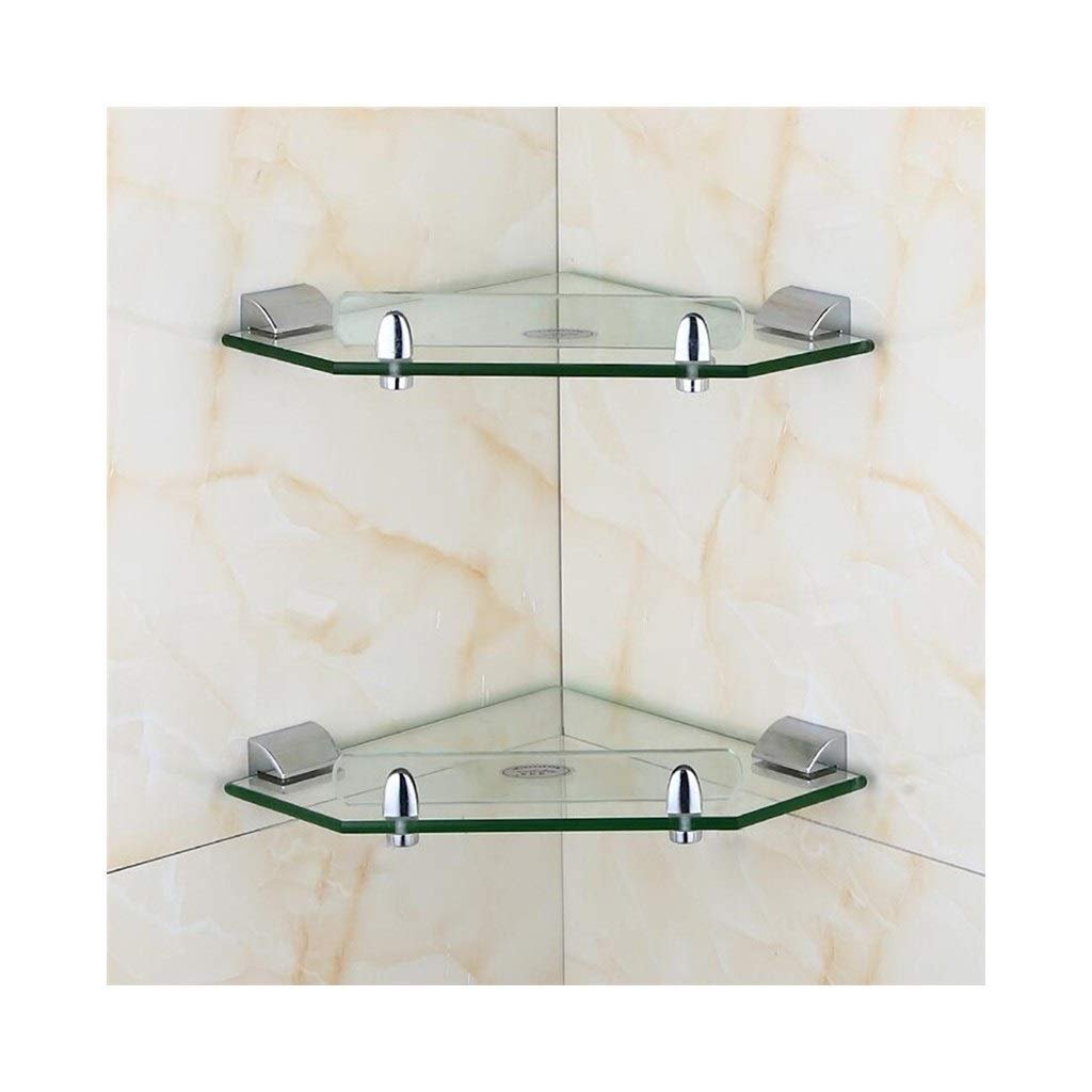 Угловые стеклянные полочки в ванную