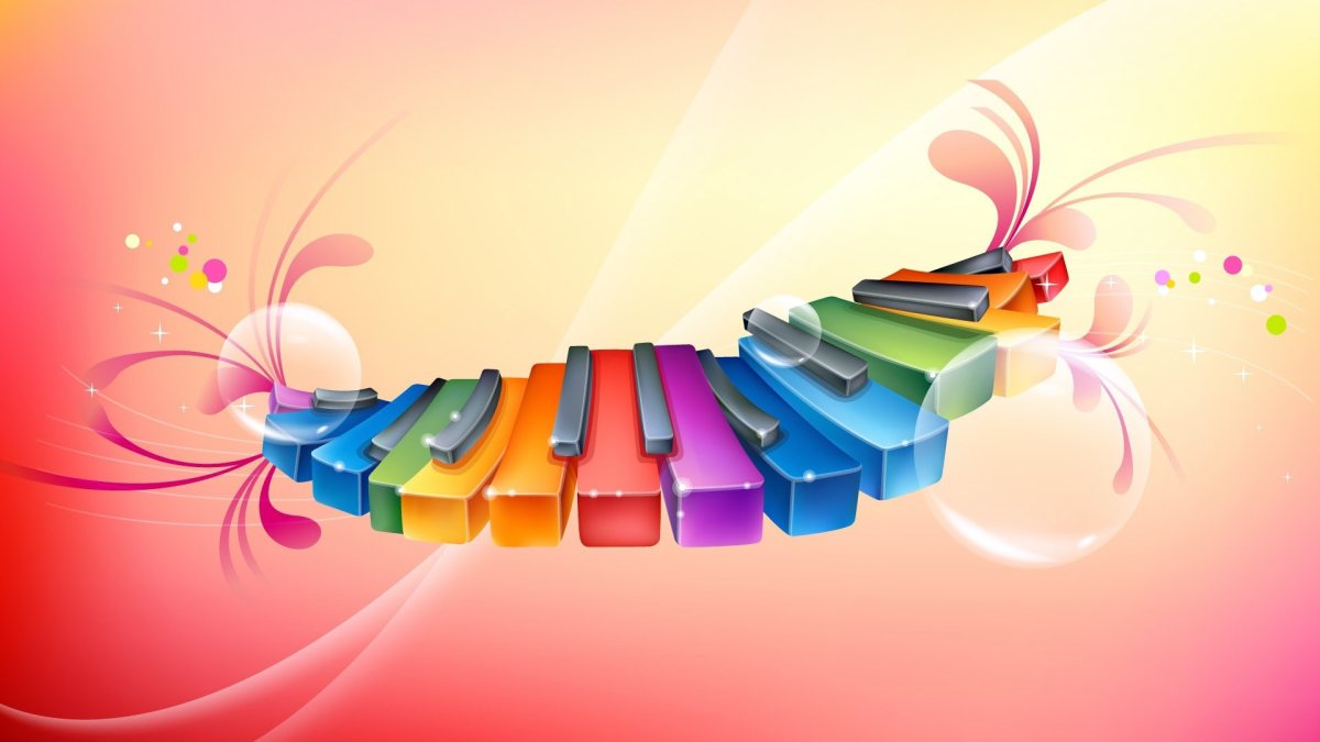 Цветные клавиши пианино