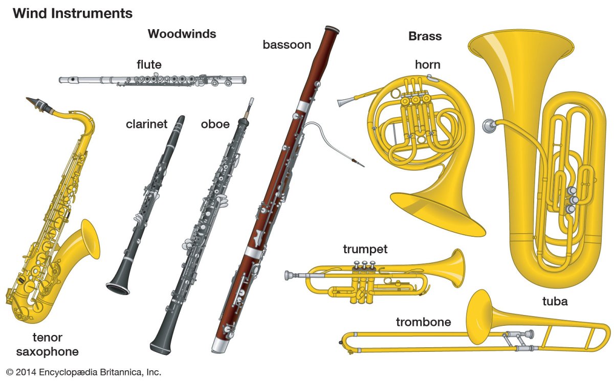 Большая труба медный духовой музыкальный инструмент название