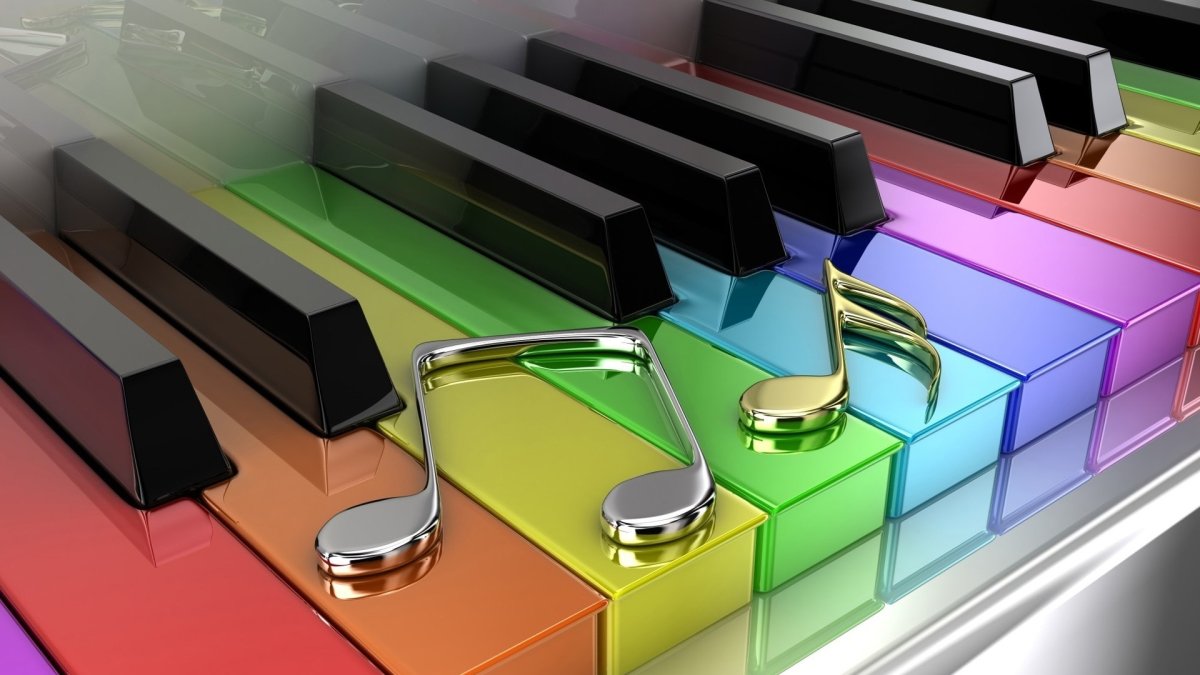 Разноцветная клавиатура пианино