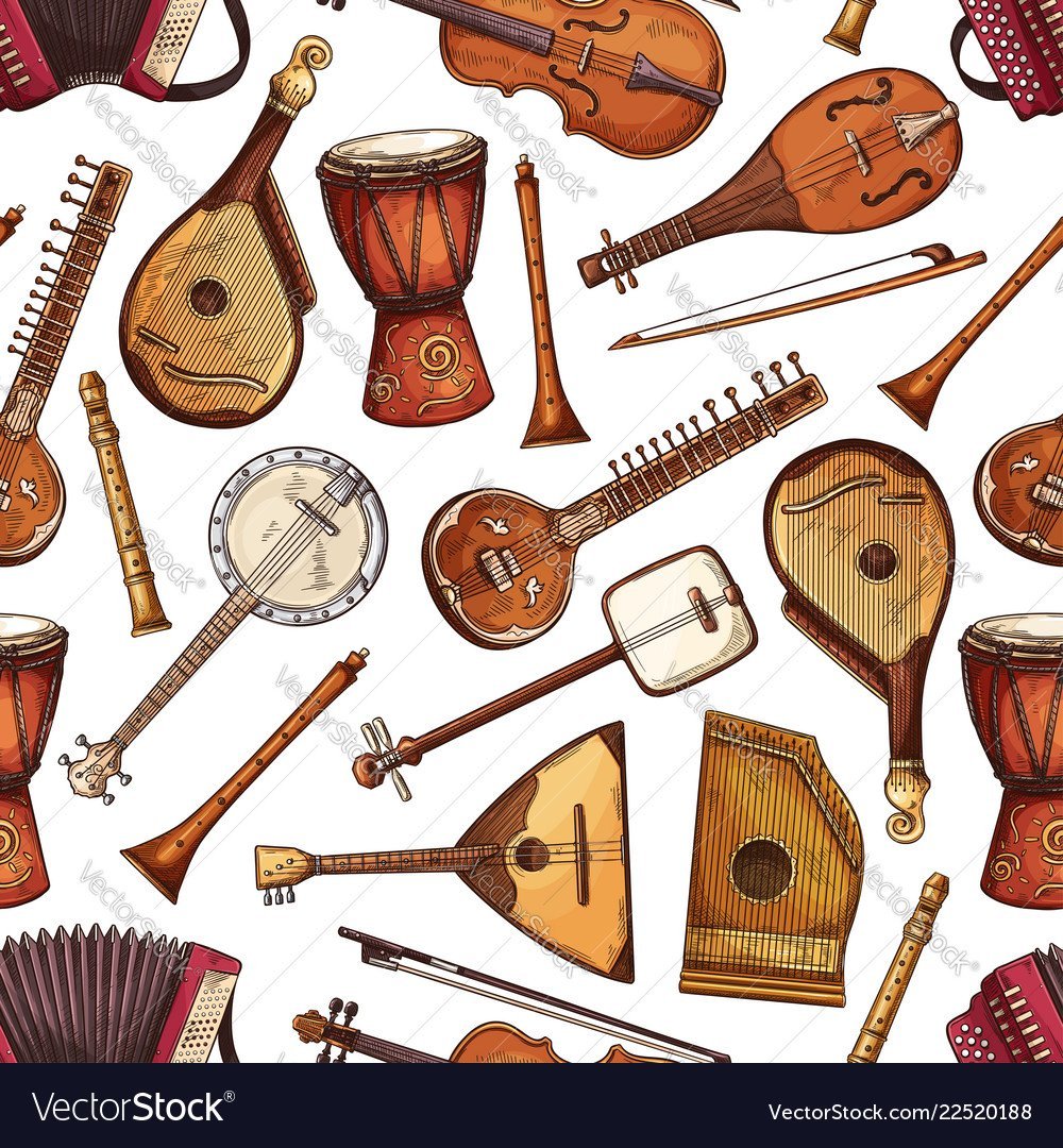 Русские народные музыкальные инструменты вектор