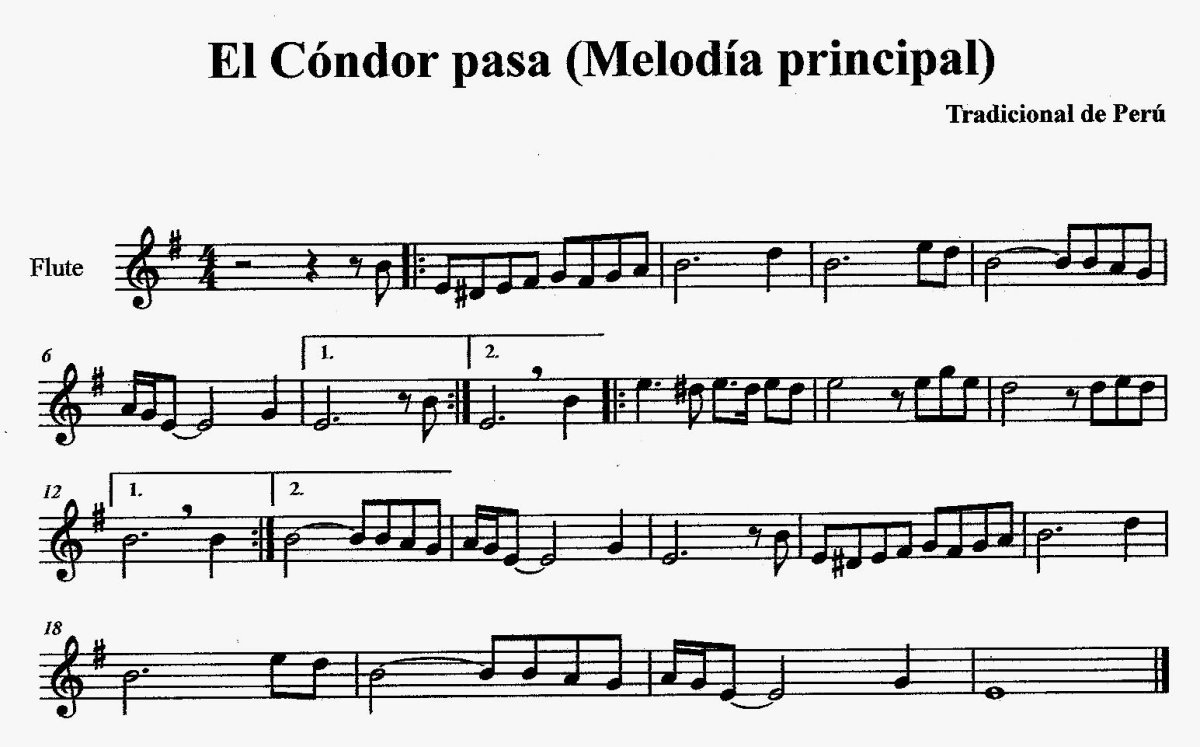 El Condor Pasa Ноты для блокфлейты