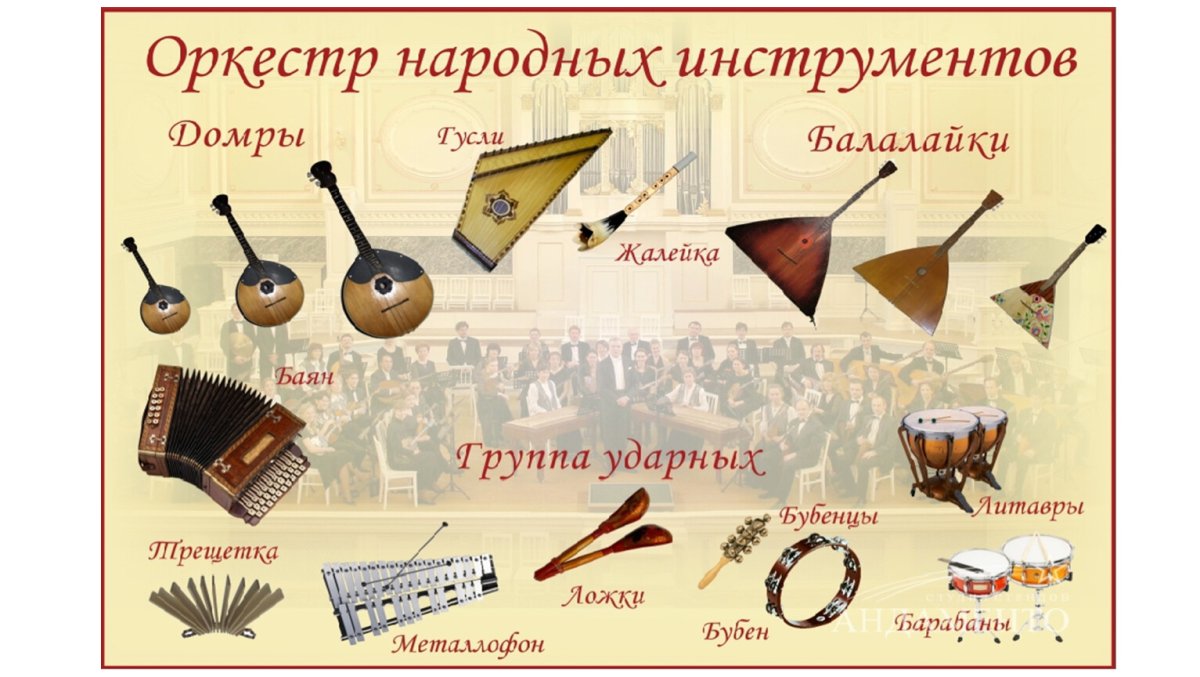 Русские народные инструменты струнные духовые и ударные