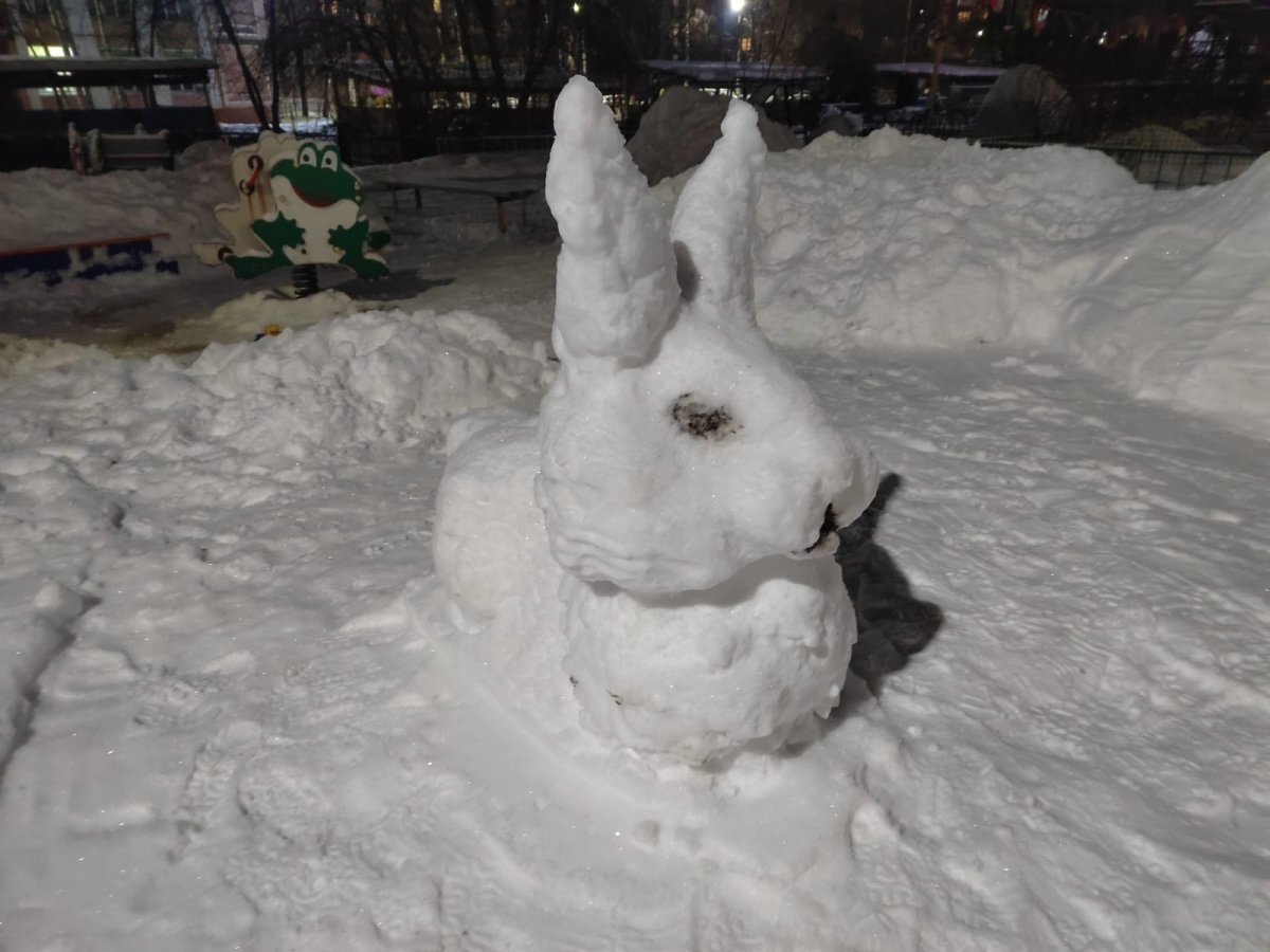 Кролик из снега