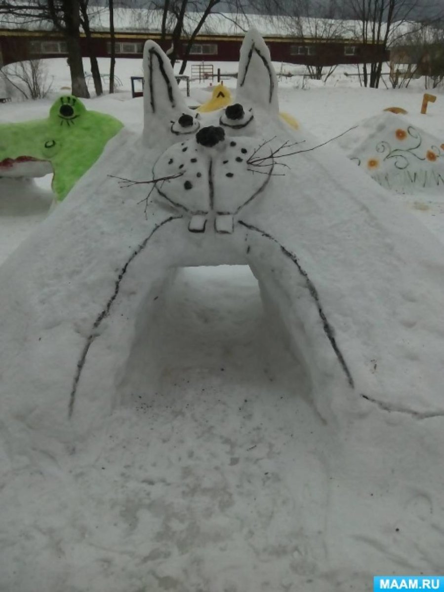 Фигурки из снега для детского сада на участке