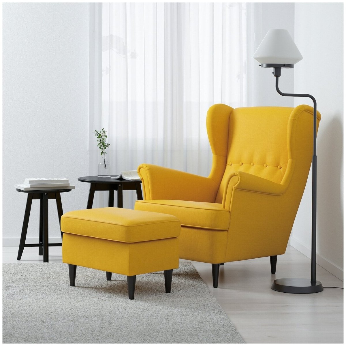 Кресло желтое икеа Strandmon